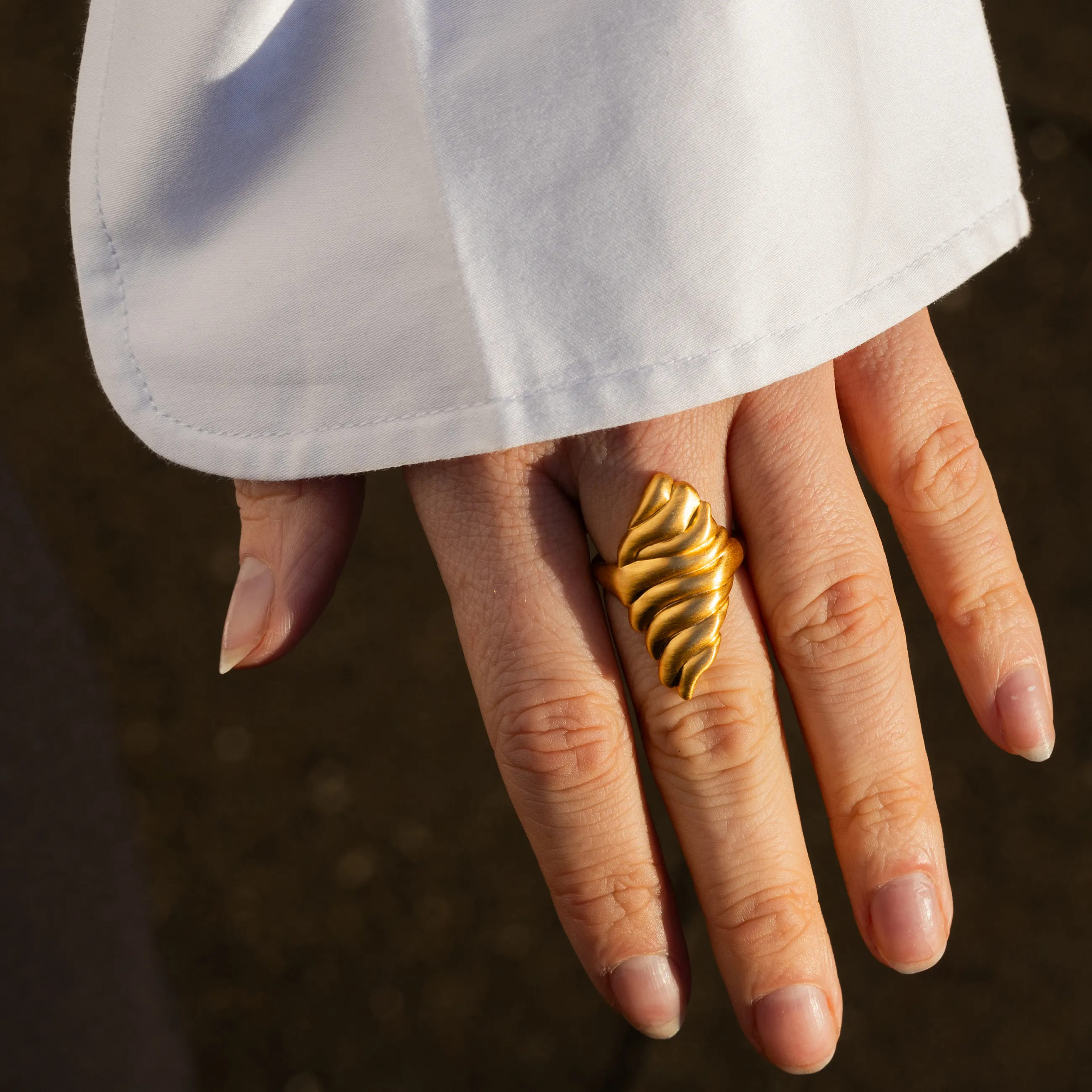 byBiehl® Danmark Dunes Large ring 14K forgyldt sølv Clearance