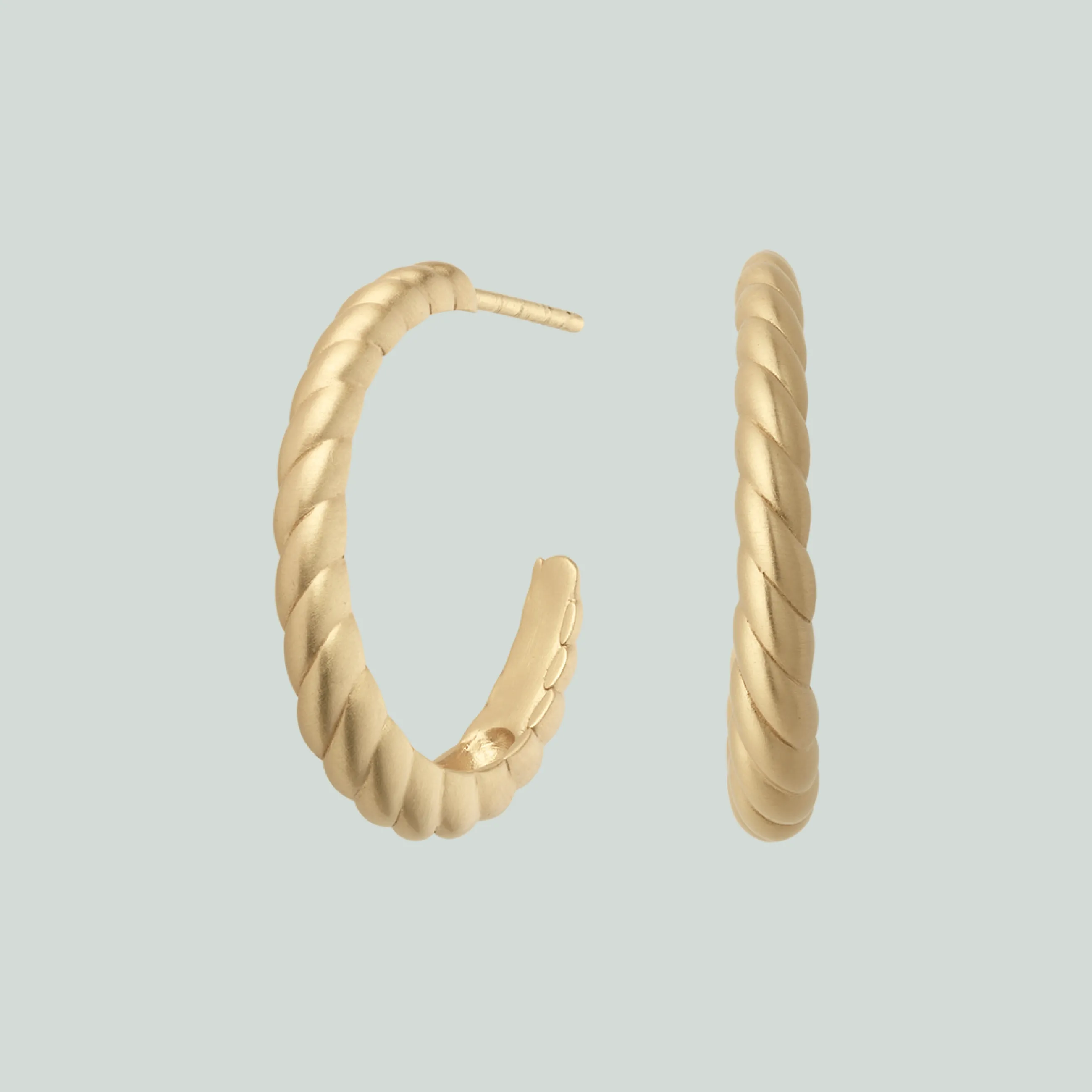 byBiehl® Danmark Fine Seashell Hoops Large 14K guld Store