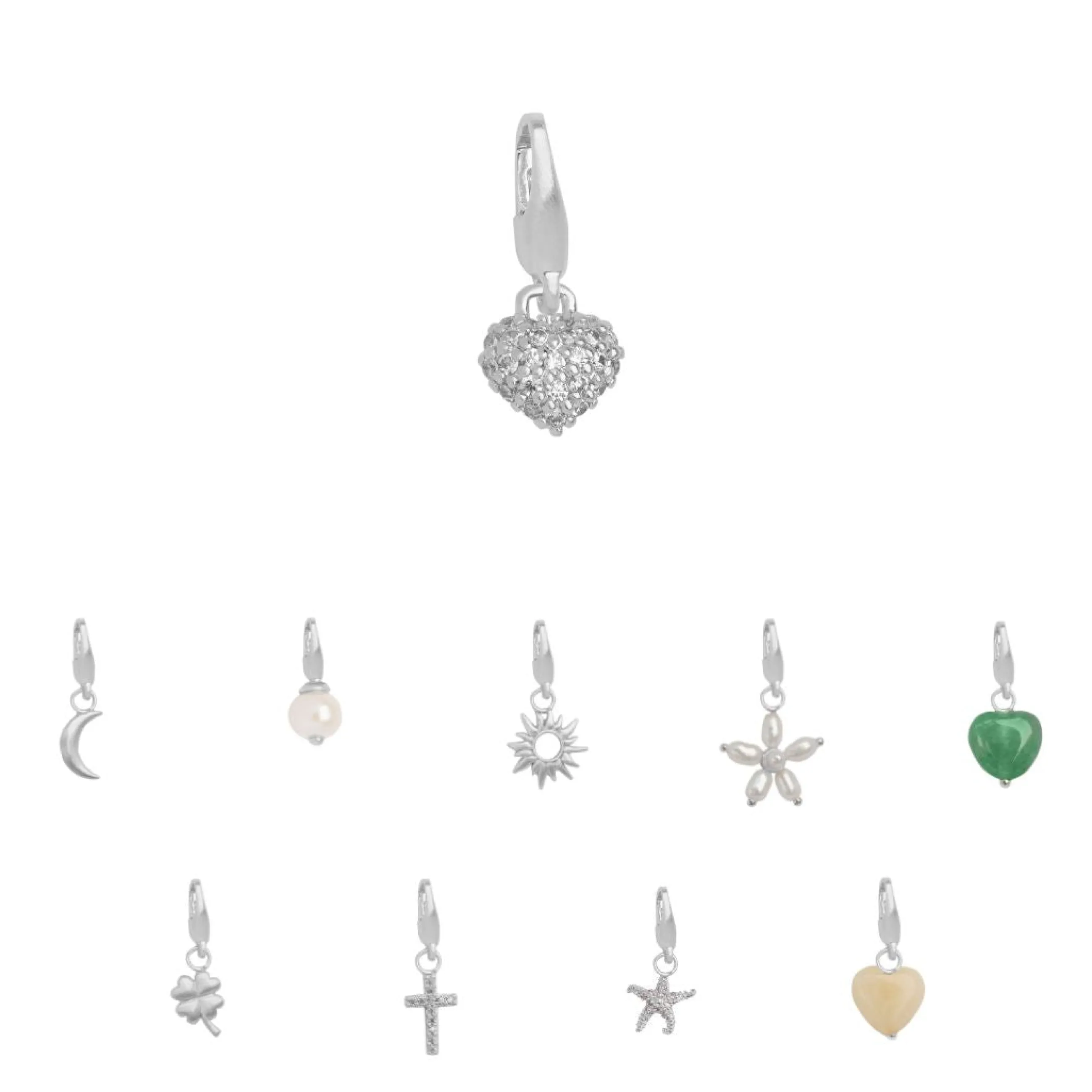 byBiehl® Danmark Mini Sparkle Heart Charm Sterling sølv Store