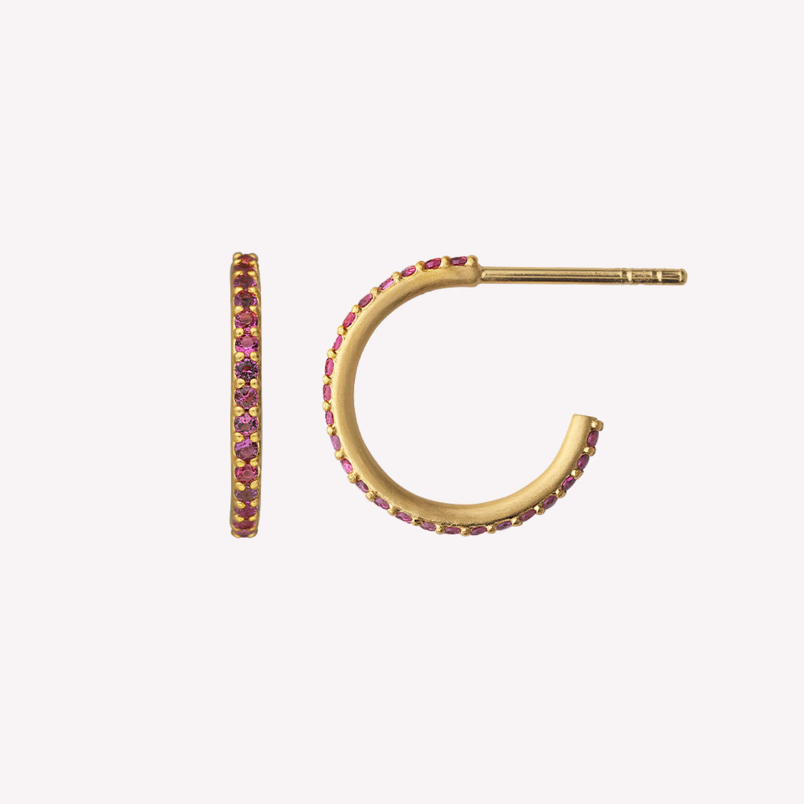 byBiehl® Danmark Sparkle Hoops Mini Pink 14K forgyldt sølv / Pink Store