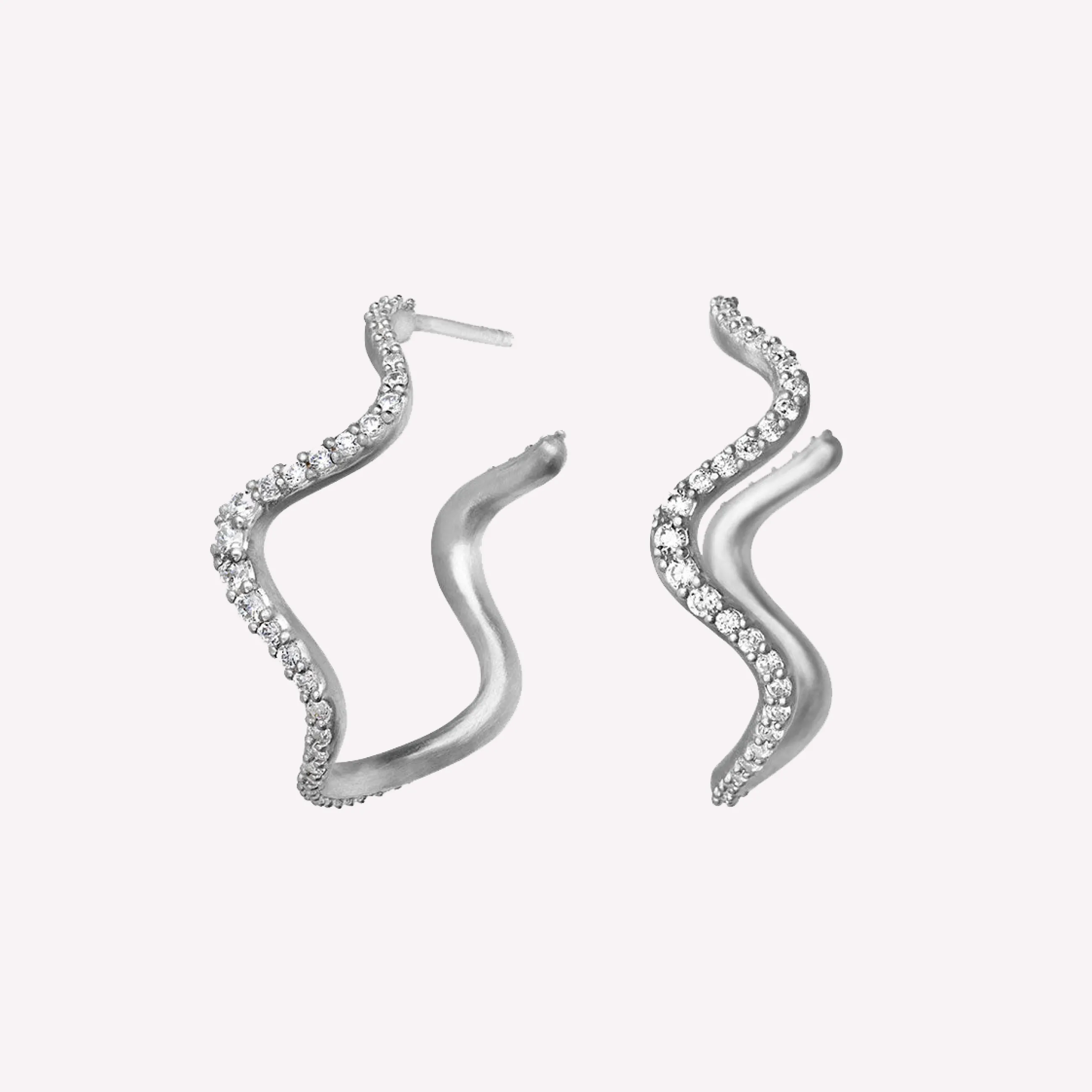 byBiehl® Danmark Wave Hoops Sparkle Sterling sølv / Zirkonia Outlet