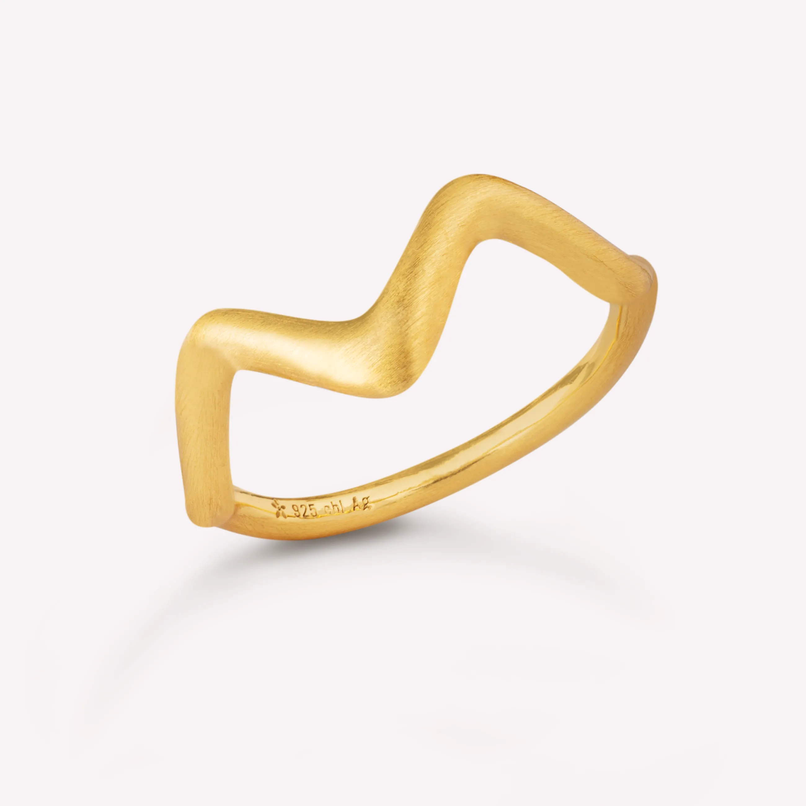 byBiehl® Danmark Wave Small ring 14K forgyldt sølv Fashion